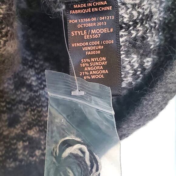 New Ella Moss Angora Wool Sweater S Zip Jacket Leopard Whimsigoth Gray Black - Picture 7 of 7